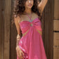 Fashion Style Hollow Chest Wrap Holiday Dress Halter