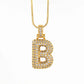 Fashion 26 Letters Necklace Pendant Charm A-Z Alphabet Cubic Zircon Hip Hop Jewelry Gift