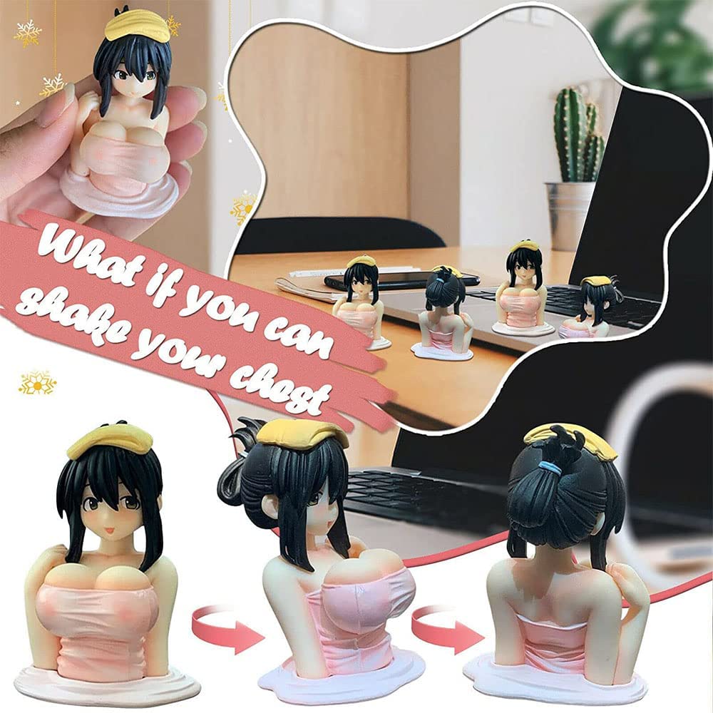 Cute Chest Shaking Girls Car Ornaments Cartoon Kawaii Car Dashboard Accessories Pink Anime Car Accessories Interior