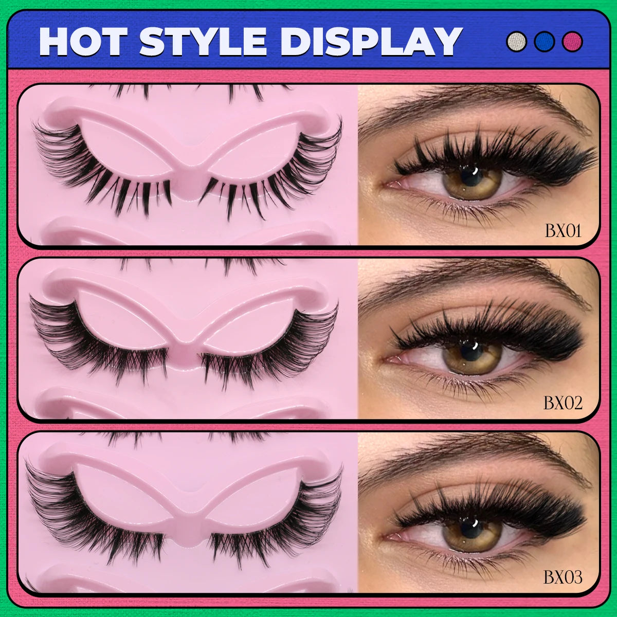 5 pairs Cat Eye Lashes Faux Mink Eyelashes Clear Band Lashes Natural Look Wispy Mink Eyelashes Full Strip Lashes