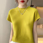 Summer Female T-shirts Short Sleeve Women O-neck Solid Color Tee Mock Neck Casual Soft T Shirt