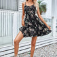 Sexy Floral Print Short Dress Beach Sundress Casual Sleeveless Lace-up