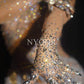 Luxurious Stretch Rhinestones Gloves Sparkly Crystal Mesh Long Gloves Dancer Singer Nightclub