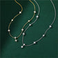 Inlaid Zircon Four-leaf Flower Chain Necklace Niche Light Accessories