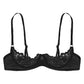 Women Lace Half Cup Bra Underwired Open Nipple Push Up Cupless Exposed Breasts Underwired See Through Sheer Lace Sexy Exotic Bra