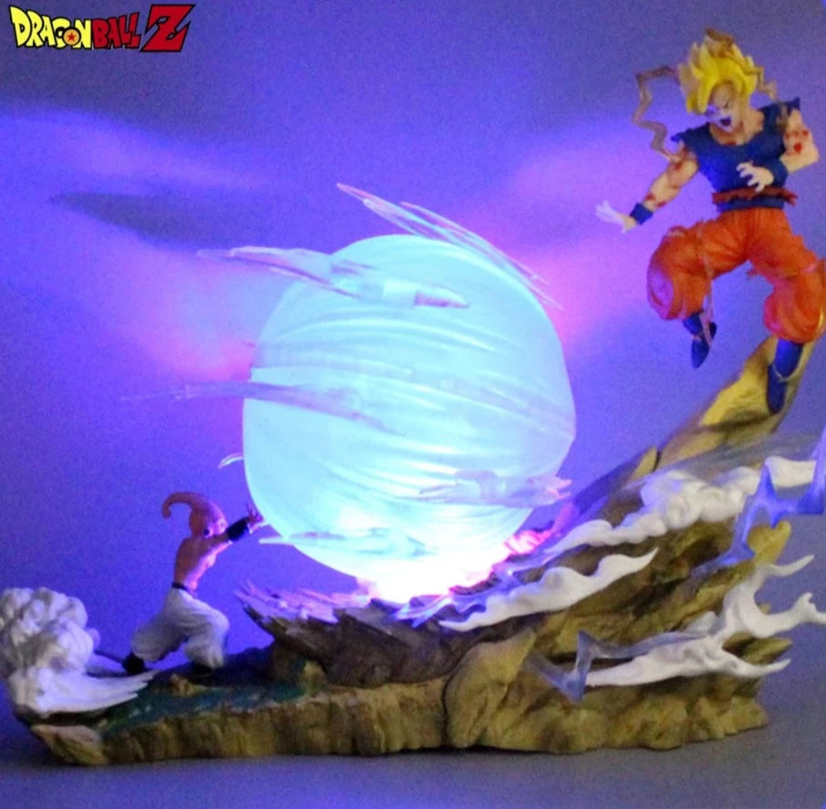 22cm Dragon Ball Z Anime Figure Son Goku Vs Buu Battle Goku Figure Gk Figurine Model Pvc Statue Collectible Decoration Doll Toy