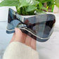 Oversized Punk Sunglasses Luxury Silver Sport Sun Glasses One Piece Eyewear Shades UV400