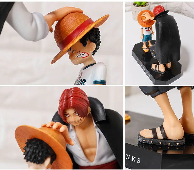 18cm One Piece Anime Figure Four Emperors Shanks Straw Hat Luffy Action Figure Sabo Ace Sanji Roronoa Zoro Figurine