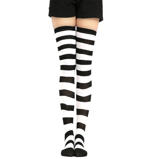 sexy cute blue white striped / pink white striped stockings underpants Lolita girl anime women coaplay long socks