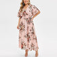 Fashion Plus Size Women Dress Floral Chiffon Flower Dress Bohemian Beach Summer Dresses