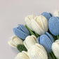 INS Style Artificial Tulips Bouquet Knitted Hand-Woven Fake Flower DIY Home Wedding Decor Handmade