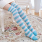 sexy cute blue white striped / pink white striped stockings underpants Lolita girl anime women coaplay long socks