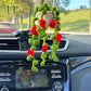 Hand-Knitted Plant Bell Orchid Flowers Pendant Car Hangings Ornament Finished Handmade Crochet Bag Pendant Car Charms Home Decor