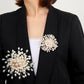 Luxury Pearl Brooches Pins Elegant Rhinestone Snowflakes Flower Accessories