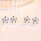 925 Sterling Silver Jewelry Crsytal Zircon Flower Stud Earrings