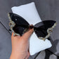 Luxury Diamond Butterfly Sunglasses Women Vintage Rimless Oversized Sun Glasses Ladies Eyewear