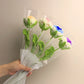 30cm Handmade Knitted Flower Artificial Rose Cotton Yarn Crochet Fake Bouque Home Decoration