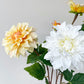 Artificial Dahlias Flowers for Decorations Realistic Touch Pink Arrangement Art White Silicone Dahlia Flowers