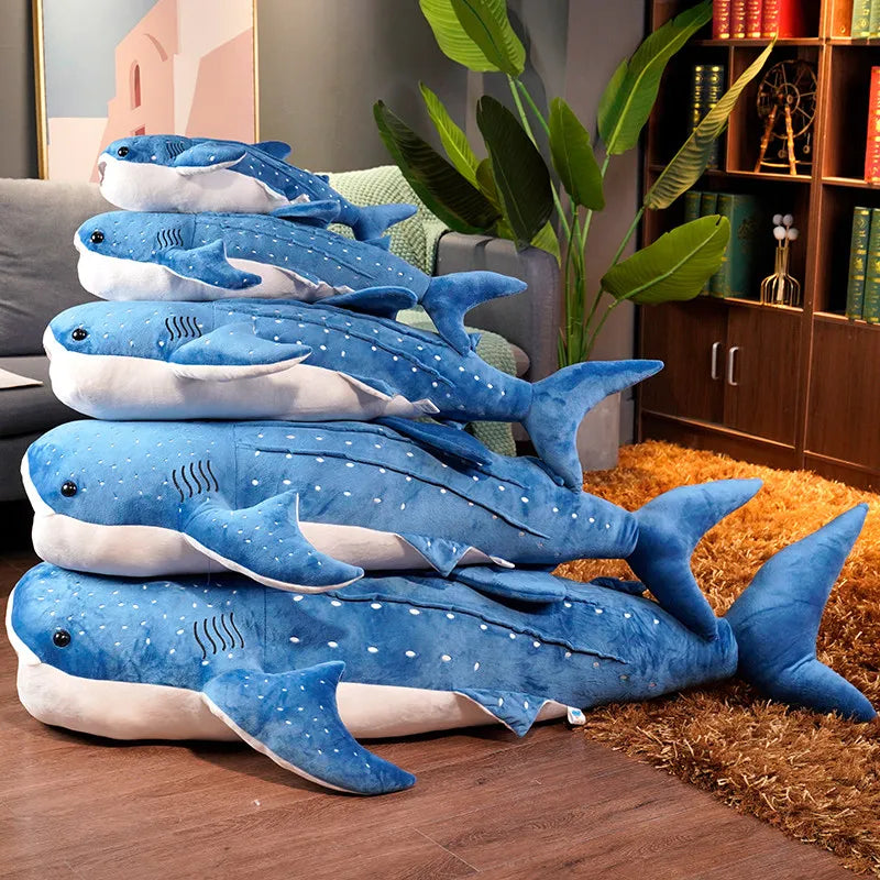 1pc 55cm Cartoon Simulation Blue Whale Plush Toy Stuffed Soft Creative Animal Whale KUN Dolls Cushion