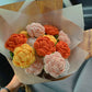 Knitted Flower Rose Tulips Fake Flowers Bouquet Wedding Decoration Hand-woven Crochet Knitting Bouquet Home Table Decorate Gift