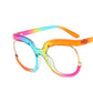 Rainbow Frame Fashion Retro Round Anti Blue Light Women Glasses Vintage Oversized Colourful Frame Clear Eyeglasses