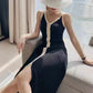 V-neck Maxi Sexy Sling Sleeveless Knitted Long Dress