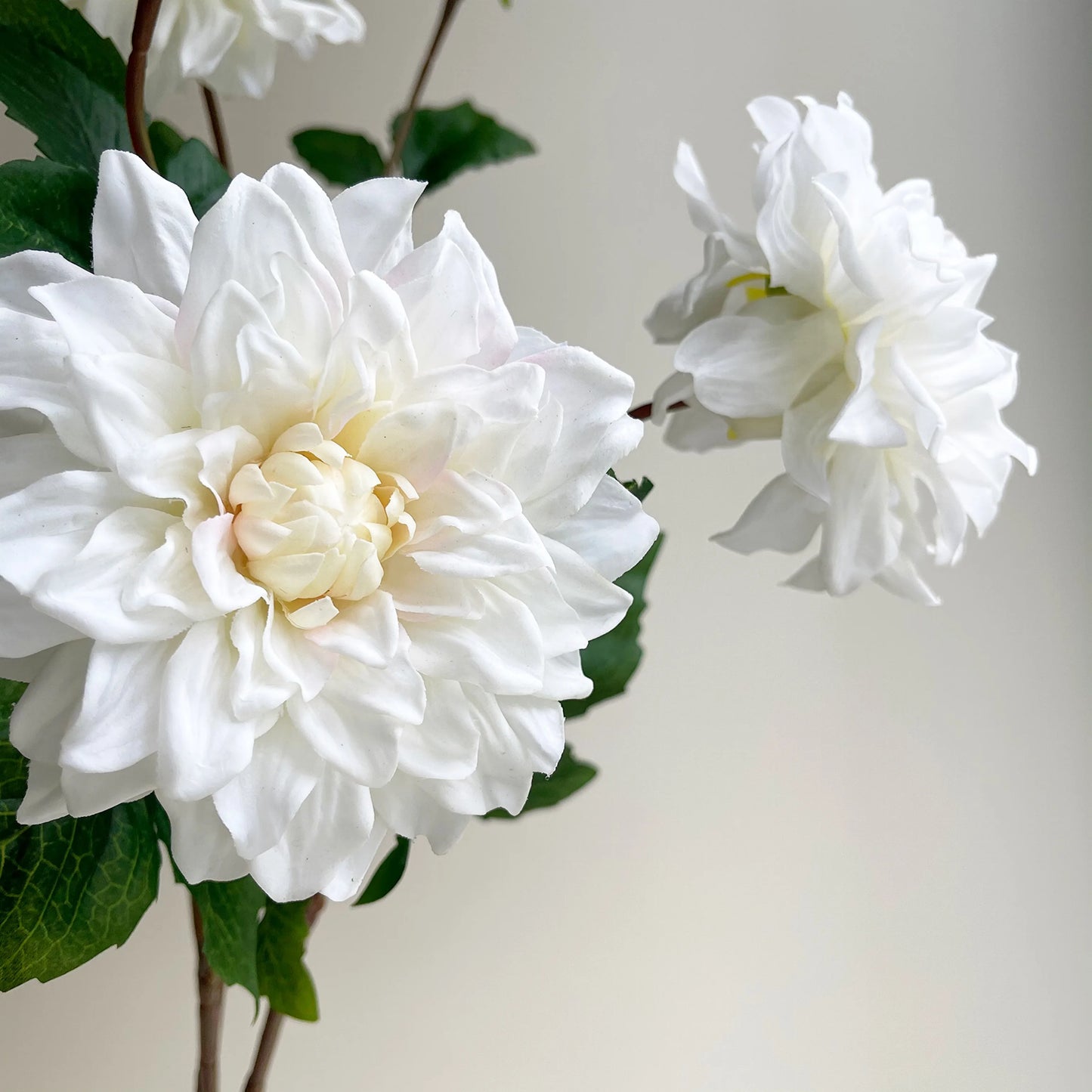 Artificial Dahlias Flowers for Decorations Realistic Touch Pink Arrangement Art White Silicone Dahlia Flowers