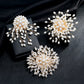 Luxury Pearl Brooches Pins Elegant Rhinestone Snowflakes Flower Accessories