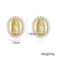 Gold Color Religious Women Stud Earrings, Virgin Mary Pendant Earrings With   CZ Stone,Elegant Jewelry