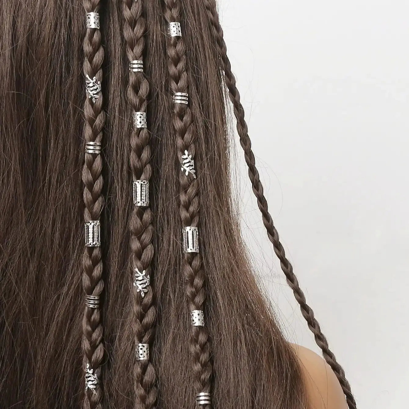 40pcs/set Mixed Hair Rings Set, Dreadlocks Beads Hair Braid Rings Clips