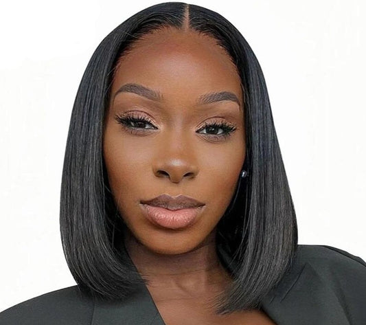 Wear And Go Glueless Human Hair Wig Bob ISEE HAIR Malaysian Straight Short Bob 6x4 Lace Front Pre Plucked Human Wigs Ready To Go