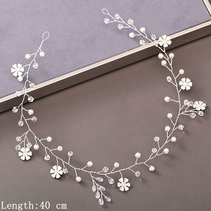 Pearl Rhinestone Headband Wedding Hair Accessories Bride Tiara Headband