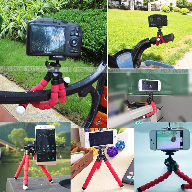 Tripod for Camera Mini Flexible Octopus Tripod for Xiaomi Huawei Phone Clip with Sponge Tripod Adjustable Cellphone Tripod