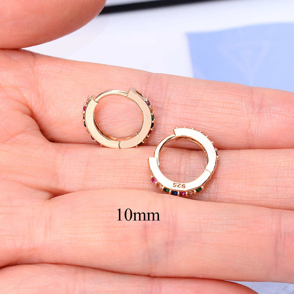 2 Pcs Rainbow Tiny Rings Cartilage Small Helix Piercing Conch Earlobe Tragus Circle