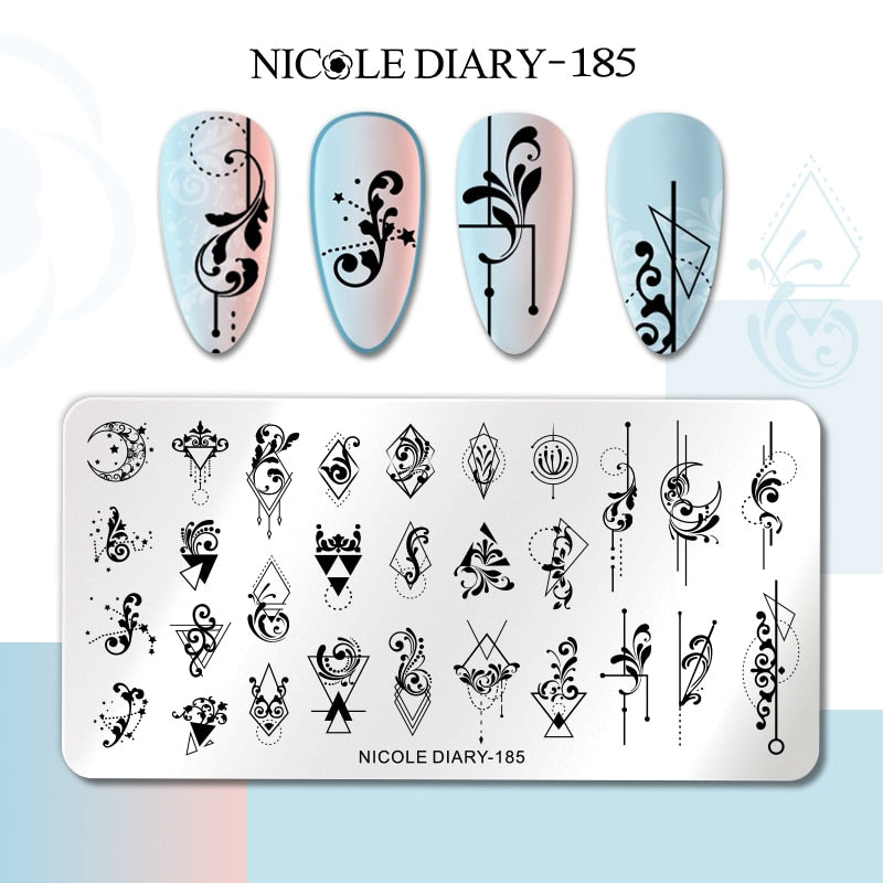 Abstract Face Design Stamp Plates Leaf Flower Nail Art Stamping Template Printing Stencil Image Tool