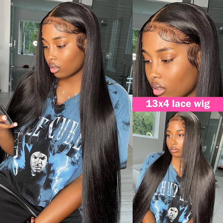 HD Lace Frontal Wig Straight Human Hair Wigs 180% 13x4/6 Transparent Lace Front Wigs