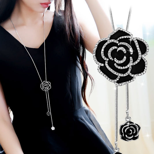 Camellia Sweater Necklaces Long Necklace Trend Flower Rose Luxury Brand Jewelry