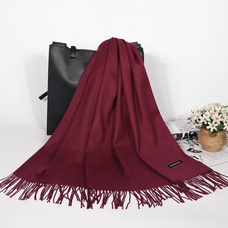 Winter Cashmere Scarf Luxury Scarves Lady Tassel Solid Shawl Wraps Foulard Tippet Pashmina