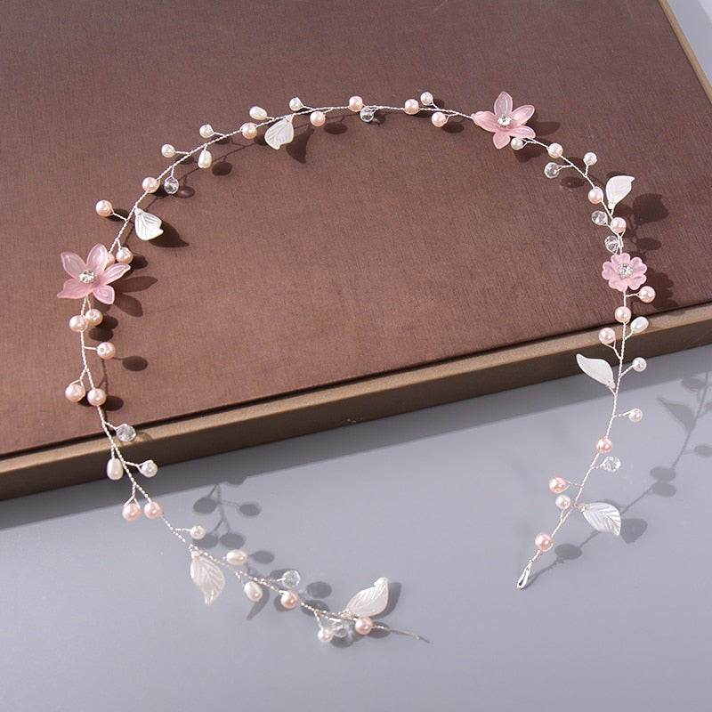 Pearl Rhinestone Headband Wedding Hair Accessories Bride Tiara Headband