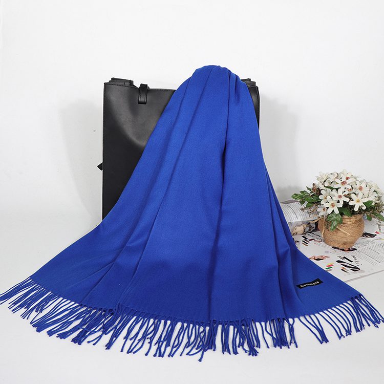 Winter Cashmere Scarf Luxury Scarves Lady Tassel Solid Shawl Wraps Foulard Tippet Pashmina