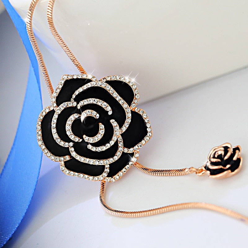 Camellia Sweater Necklaces Long Necklace Trend Flower Rose Luxury Brand Jewelry