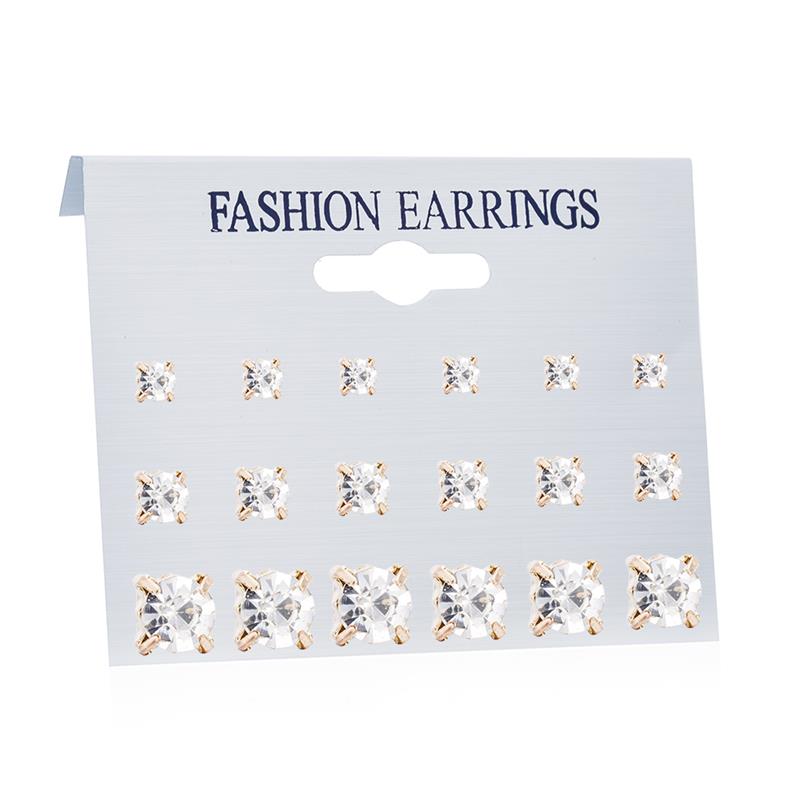 Pearl Earrings Bohemian Fashion Jewelry Geometric Crystal Heart Stud Earrings