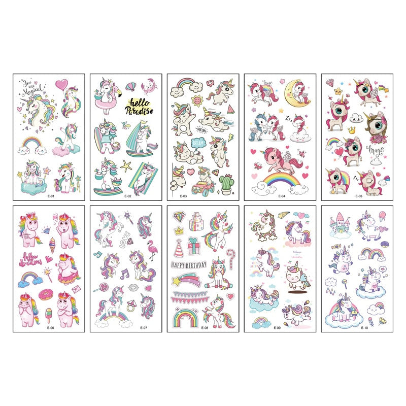 Unicorn Temporary Tattoos Stickers Unicorn Decoration Unicorn Waterproof Tattoo For Kids