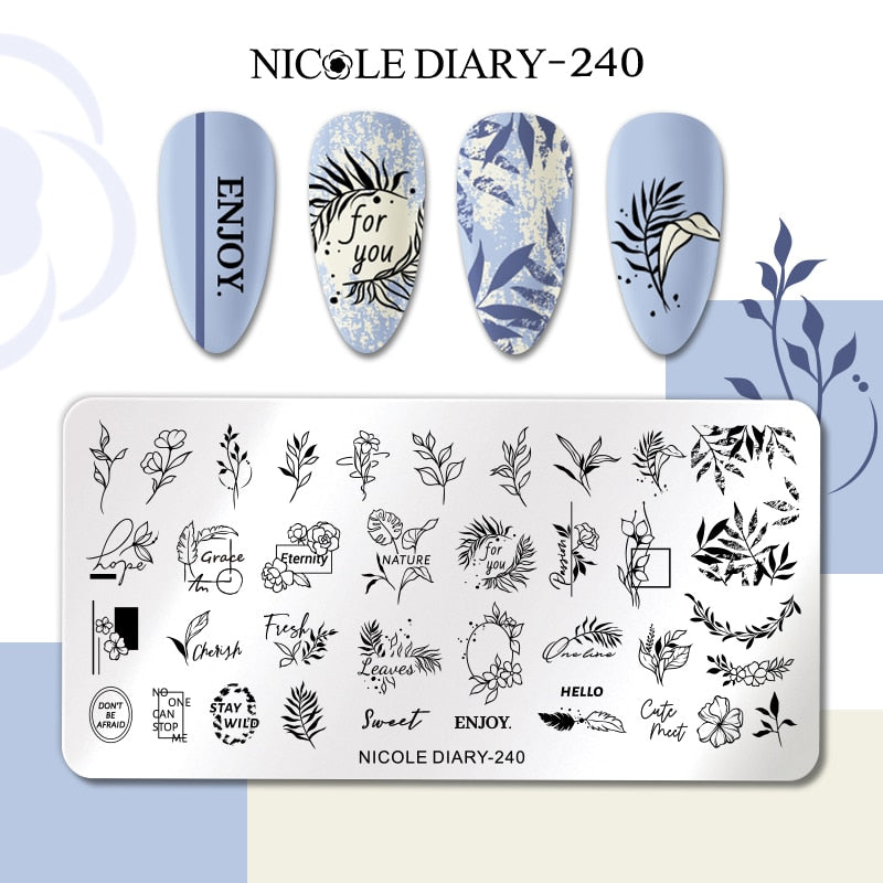 Abstract Face Design Stamp Plates Leaf Flower Nail Art Stamping Template Printing Stencil Image Tool