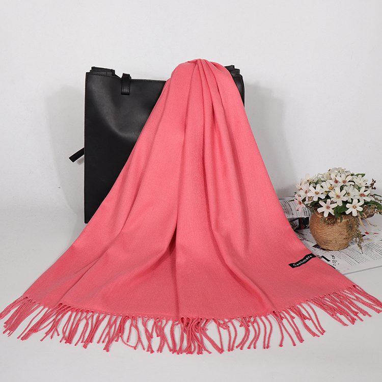 Winter Cashmere Scarf Luxury Scarves Lady Tassel Solid Shawl Wraps Foulard Tippet Pashmina