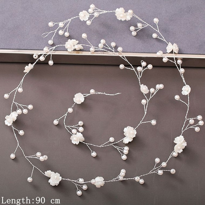 Pearl Rhinestone Headband Wedding Hair Accessories Bride Tiara Headband