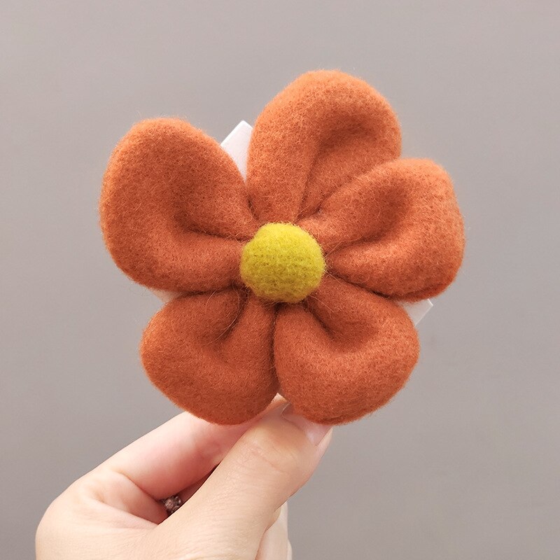 High Elastic Hair Band Plush Flower Hair Clip Scrunchies Girls Sweet Popular Hair Accessories