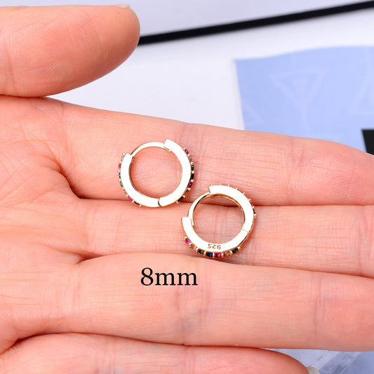 2 Pcs Rainbow Tiny Rings Cartilage Small Helix Piercing Conch Earlobe Tragus Circle