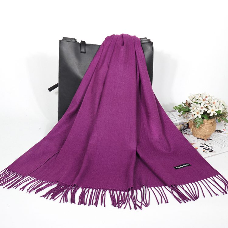 Winter Cashmere Scarf Luxury Scarves Lady Tassel Solid Shawl Wraps Foulard Tippet Pashmina