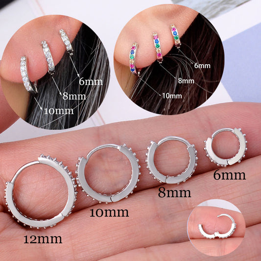 2 Pcs Rainbow Tiny Rings Cartilage Small Helix Piercing Conch Earlobe Tragus Circle